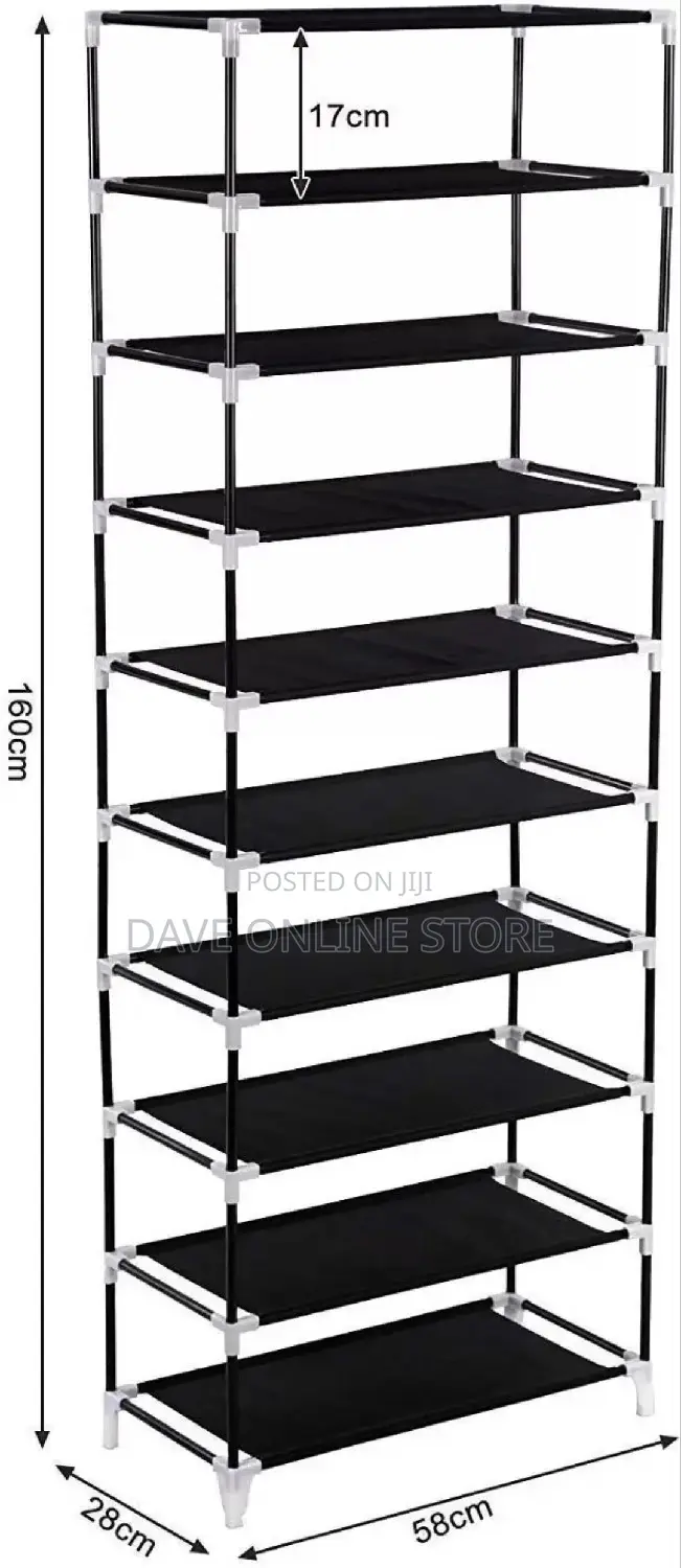 Multipurpose Portable Folding Shoes Rack 9 Tiers.