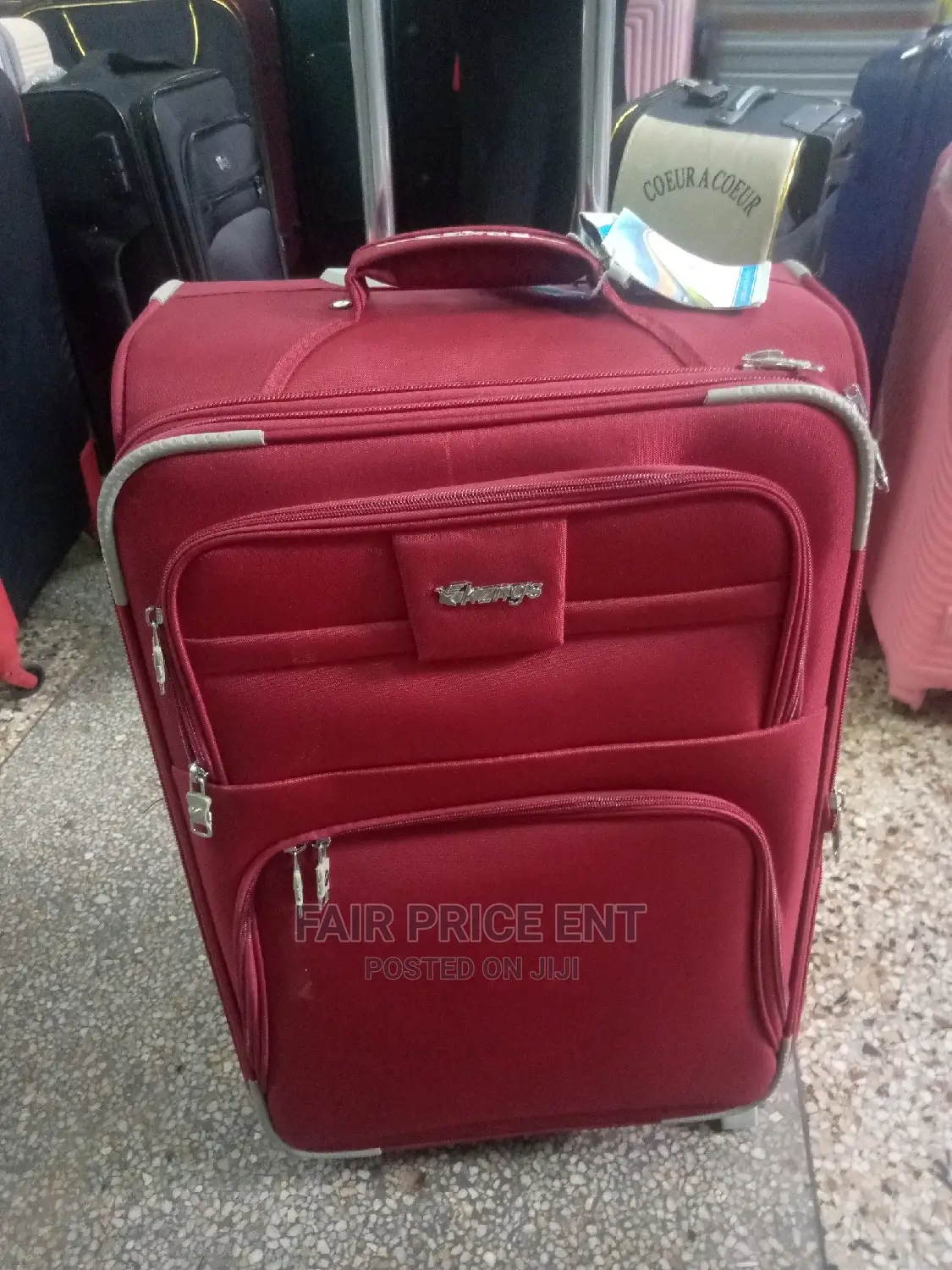 Executive Classy Cloth Suitcases Medium ( Red)