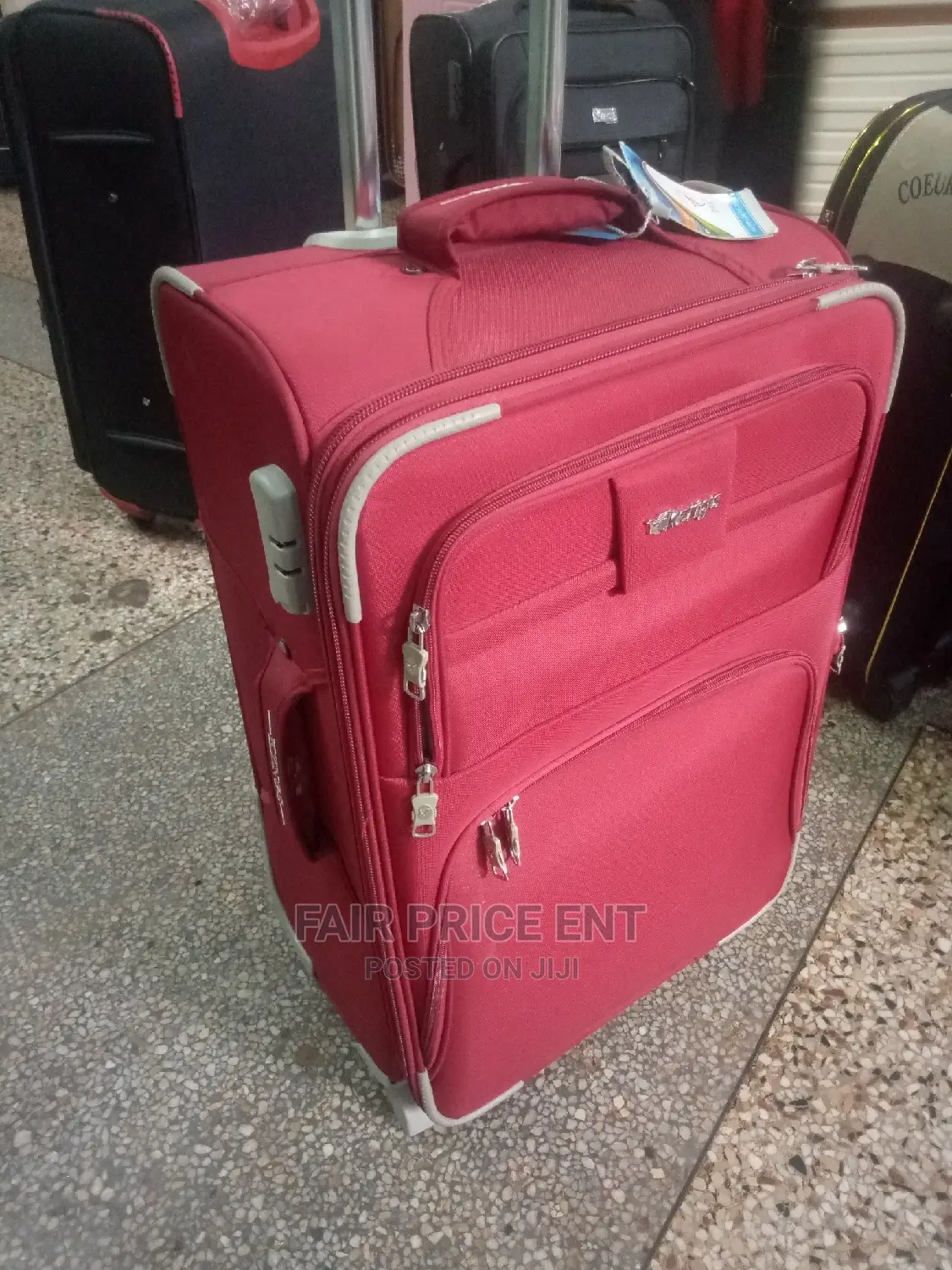 Executive Classy Cloth Suitcases Medium ( Red)