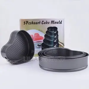 5pcs Classic Aluminum Heart Shape Cake Molds