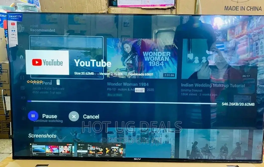 65inch Andriod Smart UHD Digital Satellite LED Tv - Black