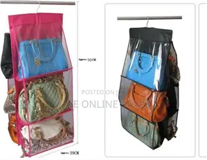 6 Pocket Handbag Storage Hanging Purse Organizer