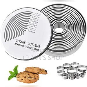 12 Pcs Round Biscuit Cutter Doughnuts Cutter Set Ring Molds