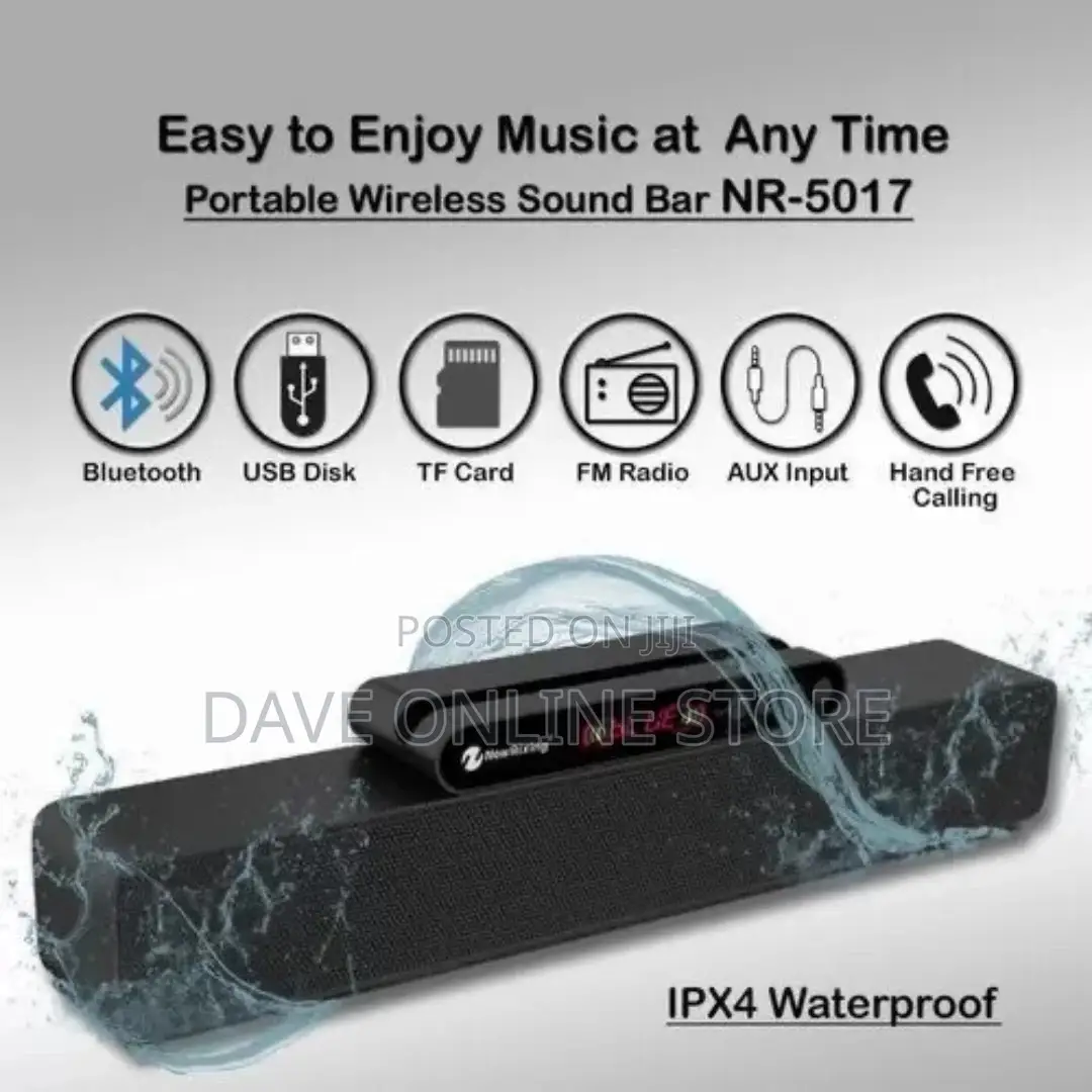 New Rixing Bluetooth 5.0 TWS Soundbar X-Bass Speaker