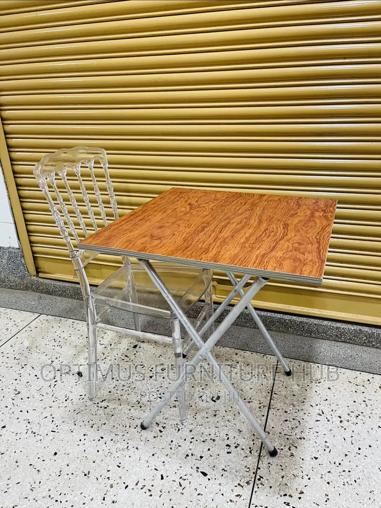 Table and Transparent Chair