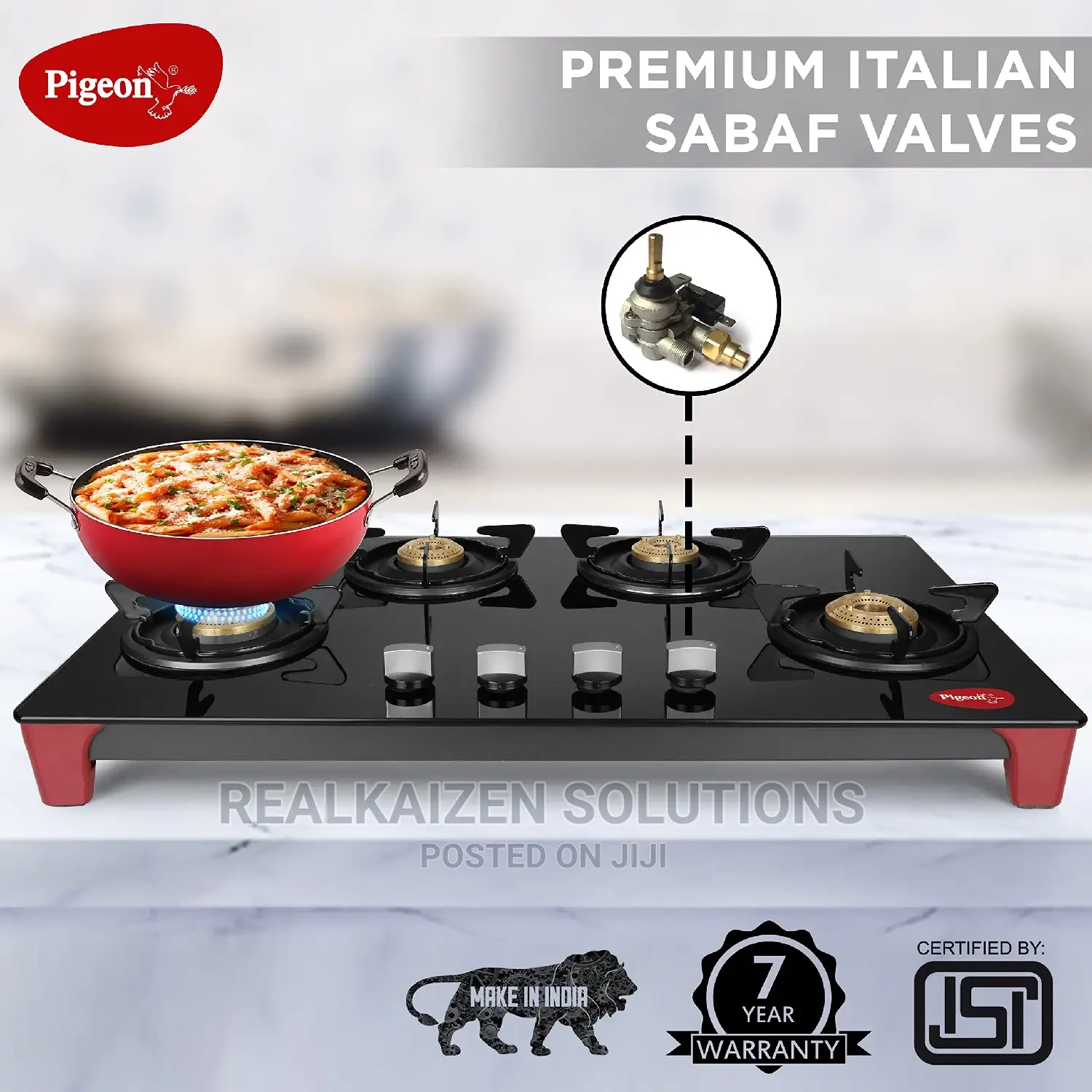 PIGEON by Stovekraft Infinity Glass Top 4 Burner Gas Stove
