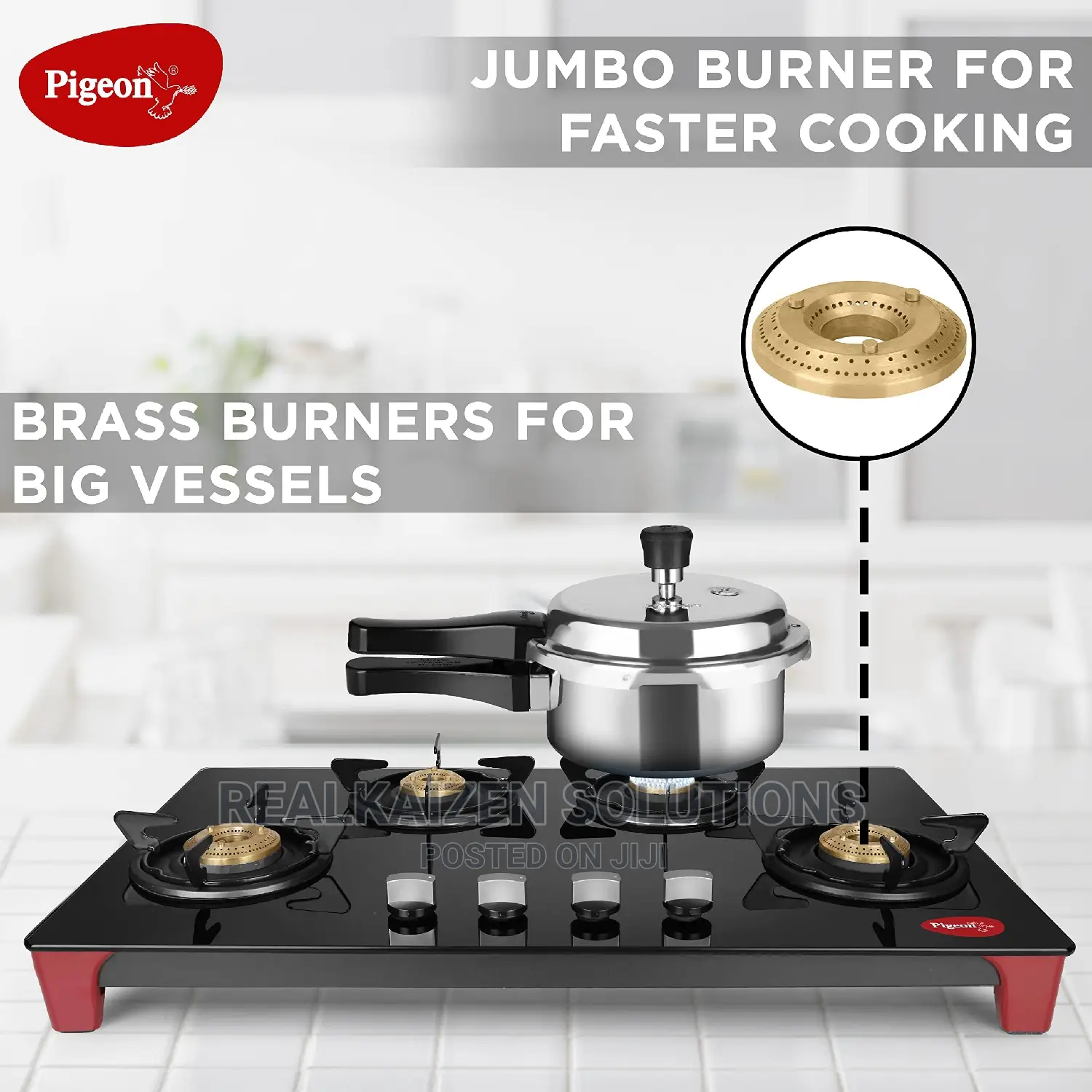 PIGEON by Stovekraft Infinity Glass Top 4 Burner Gas Stove