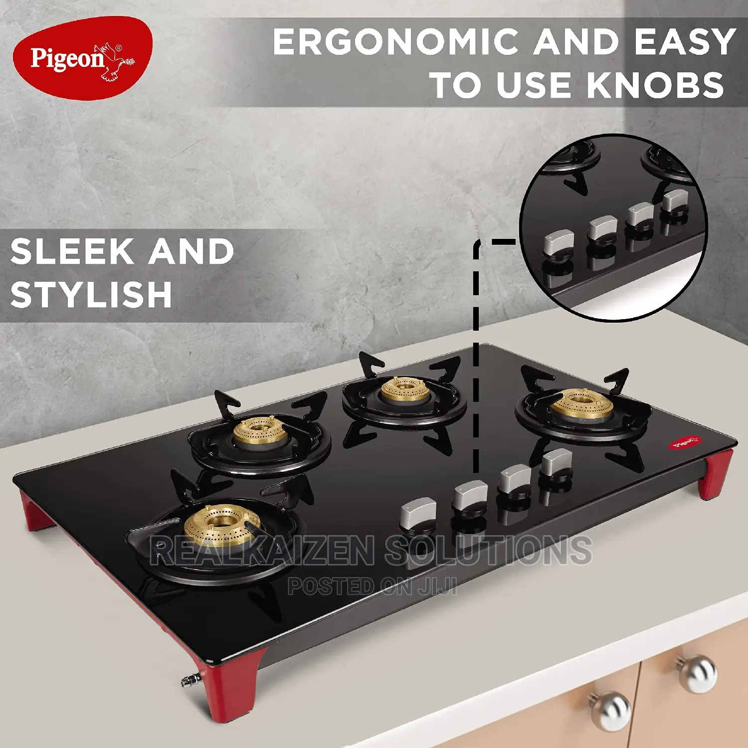 PIGEON by Stovekraft Infinity Glass Top 4 Burner Gas Stove