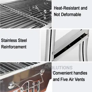 Portable Stainless-Steel Charcoal Folding Legs BBQ Grill