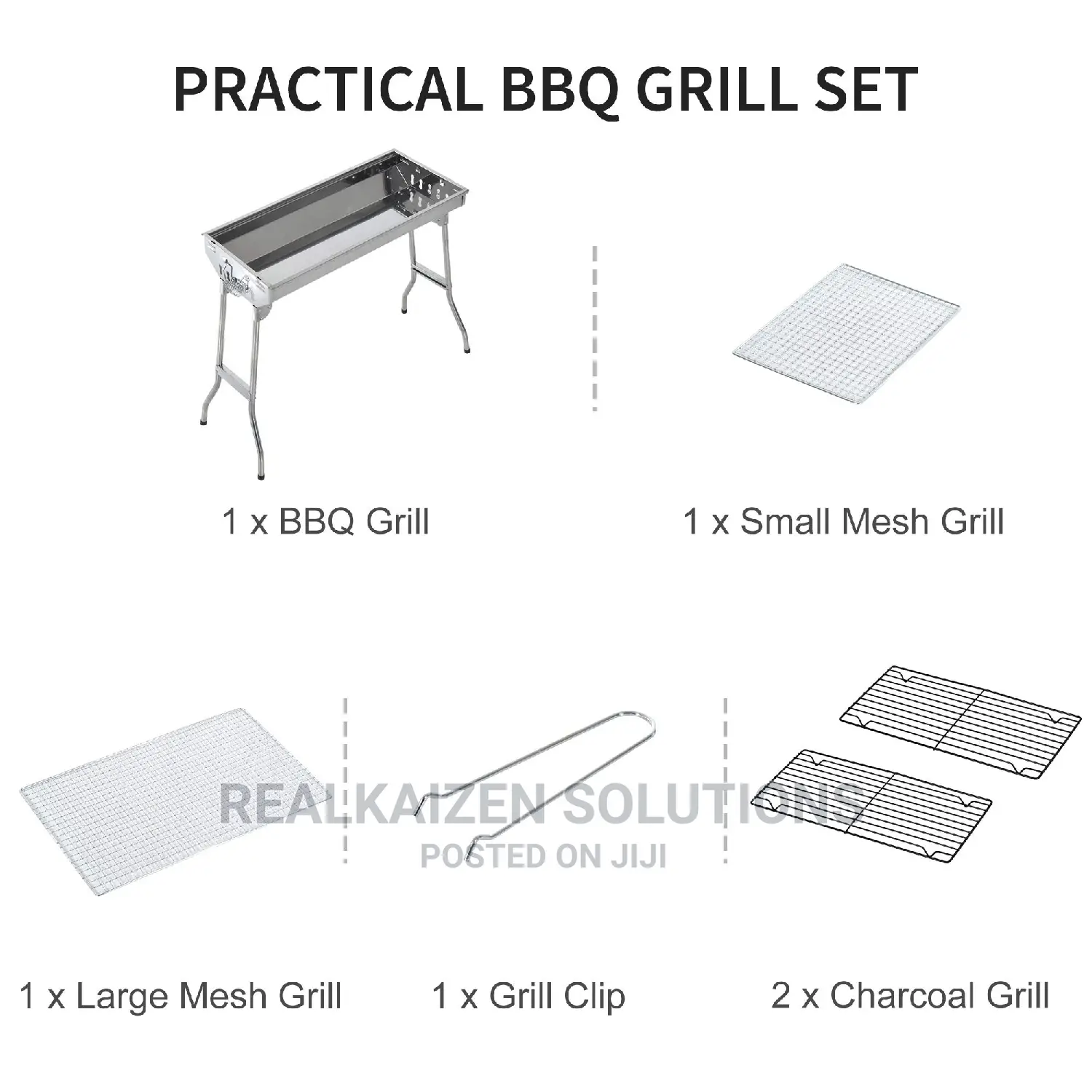 Portable Stainless-Steel Charcoal Folding Legs BBQ Grill