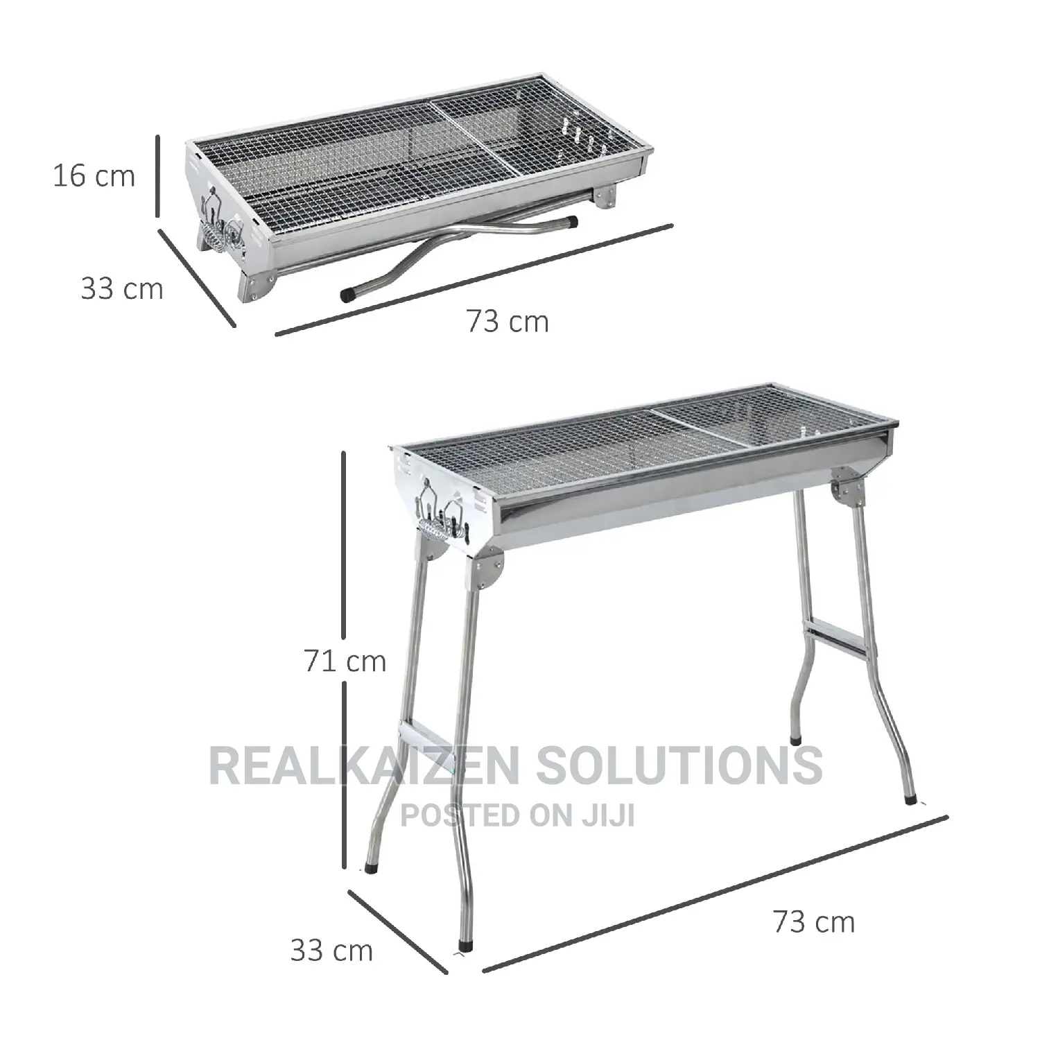 Portable Stainless-Steel Charcoal Folding Legs BBQ Grill
