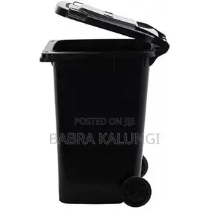 Outdoor 120l Plastic Waste Bin_ Black