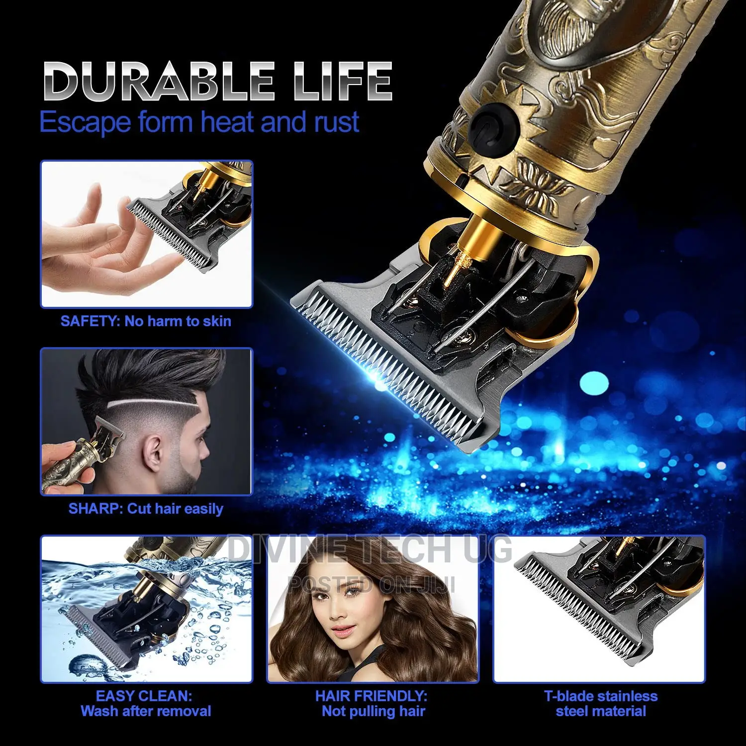 Hair Clipper 600mah Lithium Battery Stainless Cutter