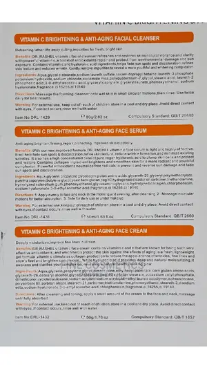 Dr. Rashel Vitamin C Brightening Anti Aging 5 Piece Set Kit