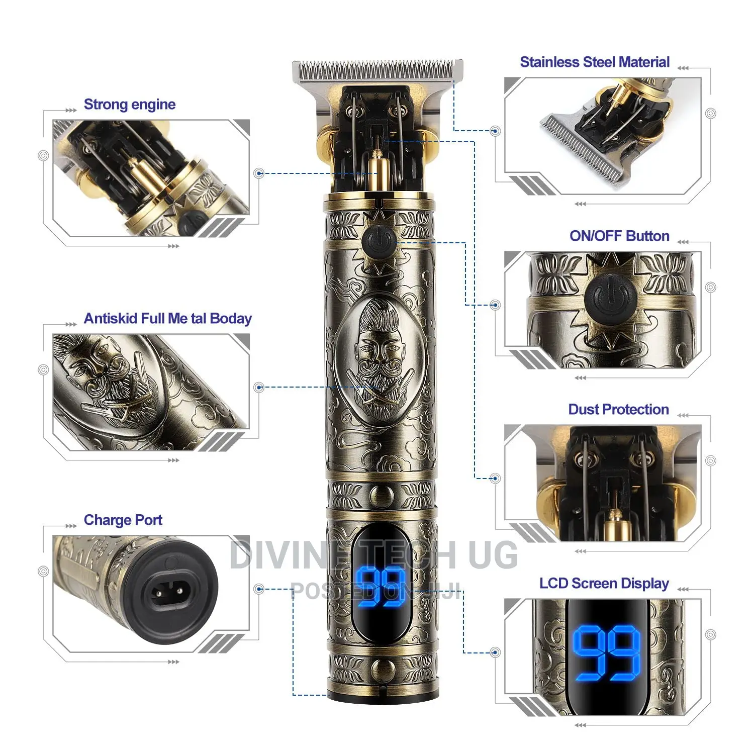 Hair Clipper 600mah Lithium Battery Stainless Cutter