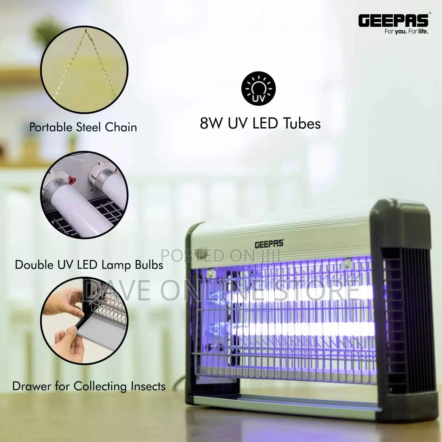 Geepas GBK1131N Fly and Insect Killer – Powerful Fly Zapper