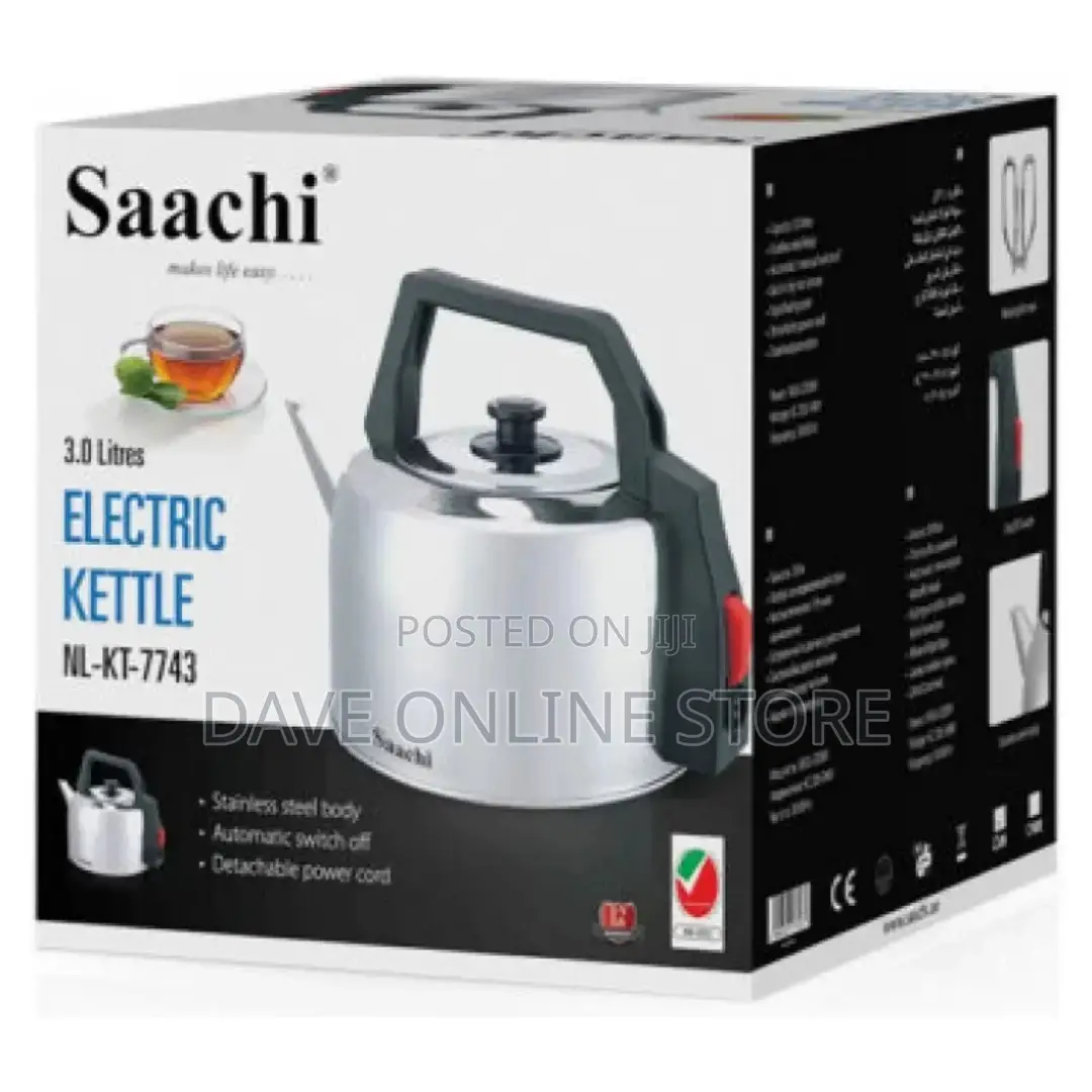 Saachi 3ltr Stainless Steel Electric Kettle, NL-KT-7743