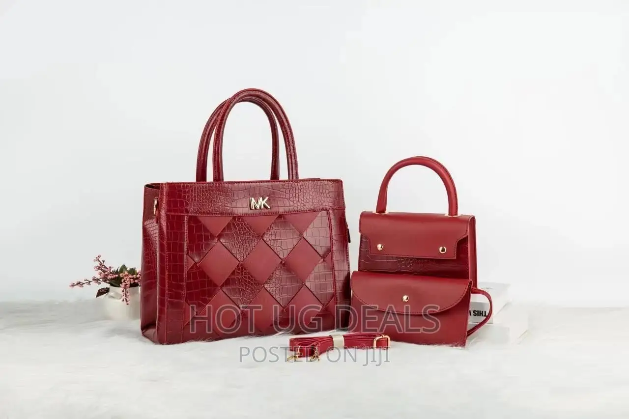 3pcs Ladies Formal Handbags - Maroon