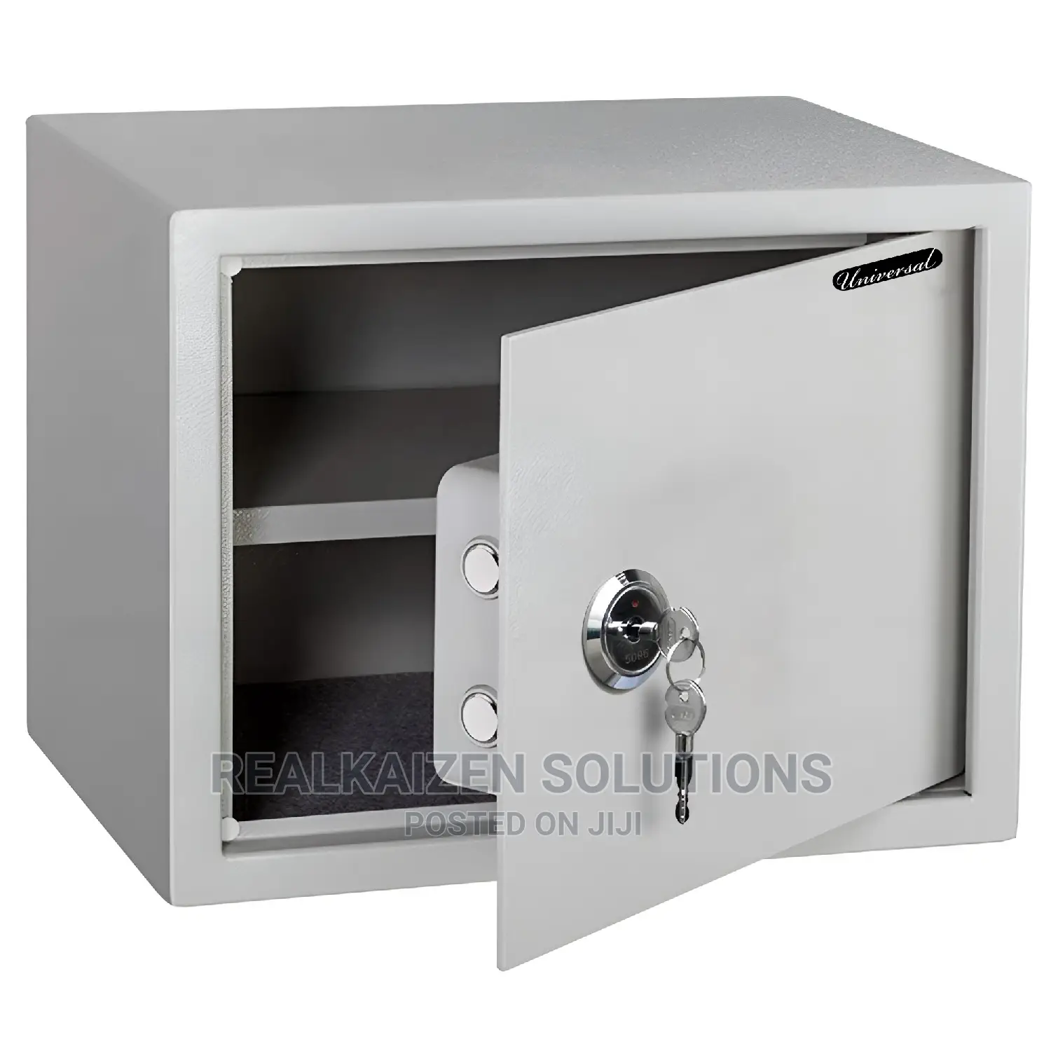 UNIVERSAL Medium Sized Key White Operated Locker Safe 10kg.