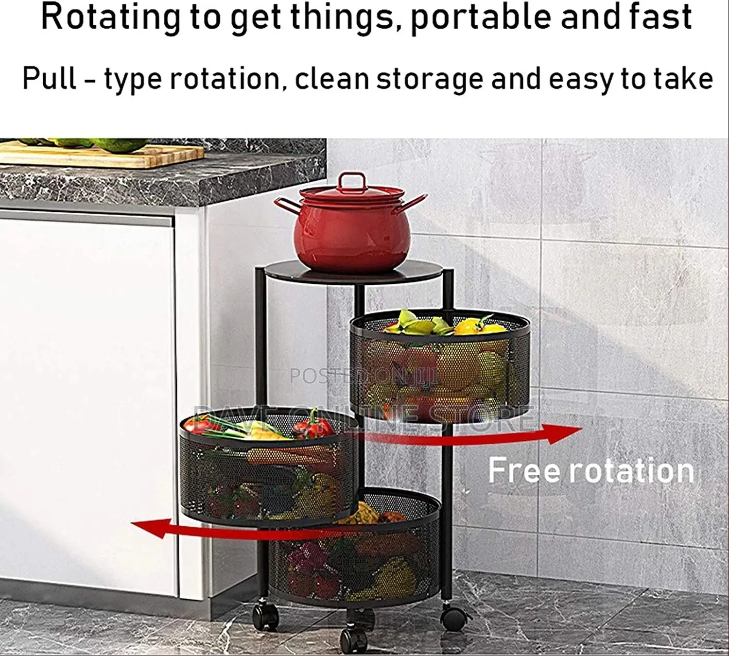 Vast Round Layered Shelf Storage Rack Kitchen Rotating Rack