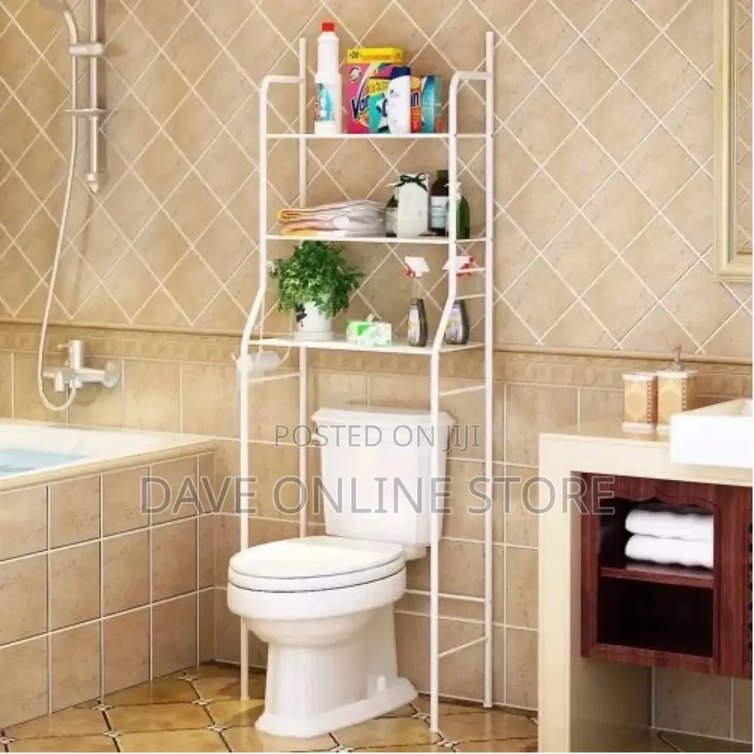 3 Tier Over the Toilet Towel Bathroom Rack Storage,White
