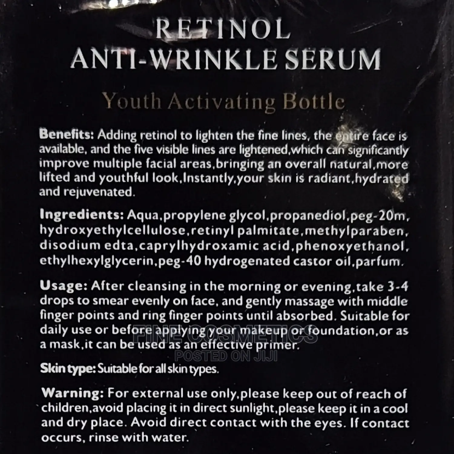 Anti-wrinkle Retinol Serum By Estelin For Anti-aging.