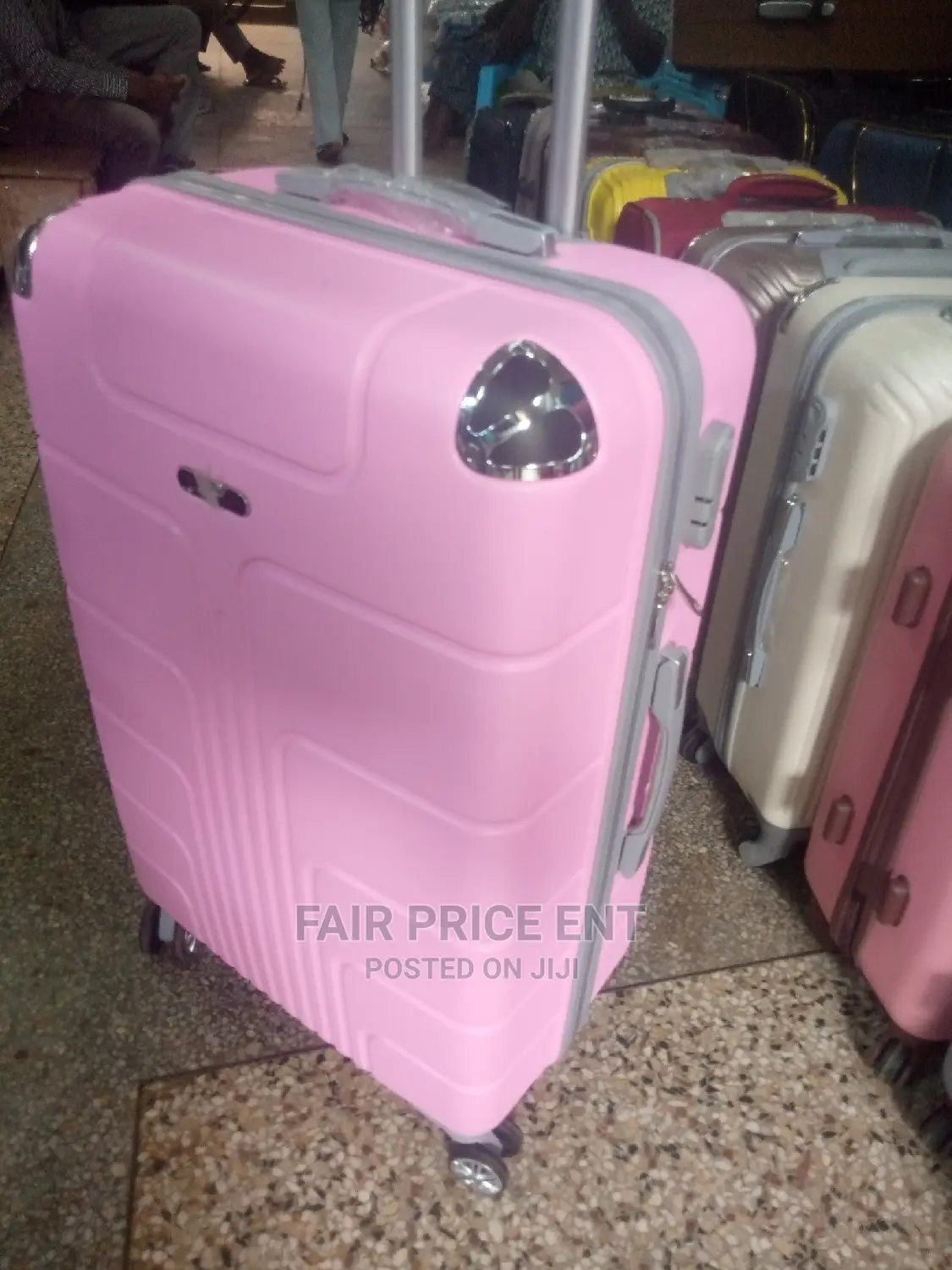 Plastic Suitcase Medium Size ( Pink)