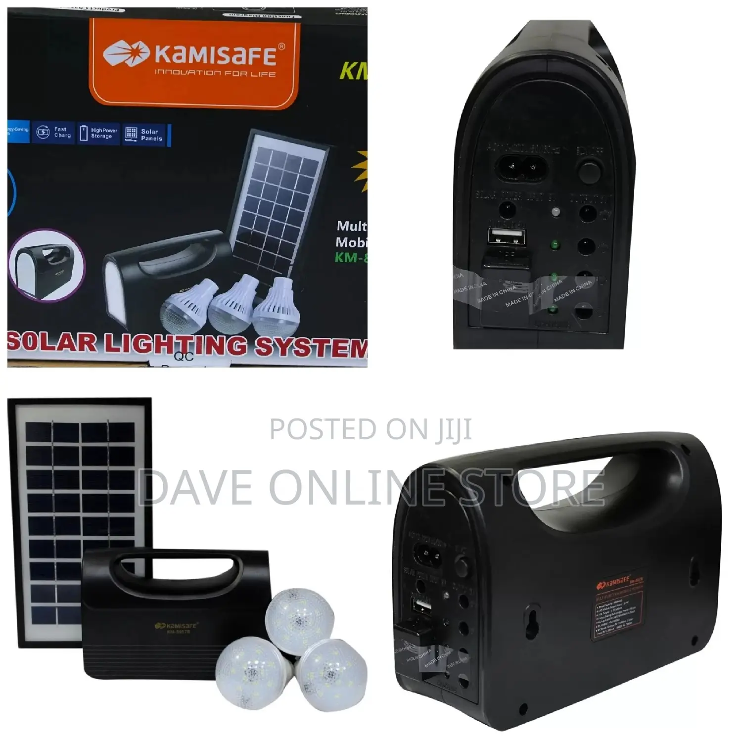 Kamisafe KM-8017 Lighting Solar Kit – Black