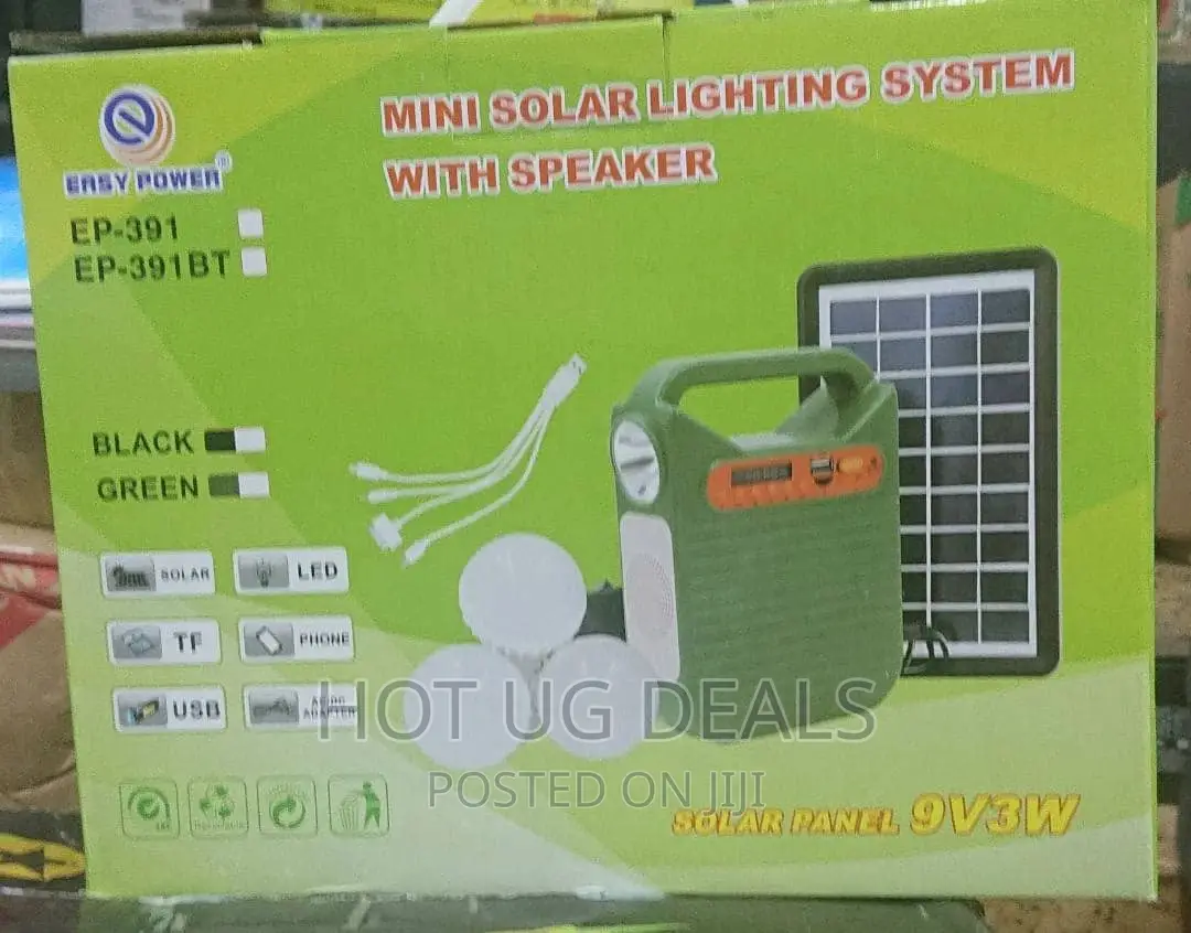 Solar Lighting Kit With 4 Lights and Fm Radio - Green