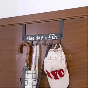 6 Hooks Nice Day Metal Hooks Over Door Bags Hanger Rack-