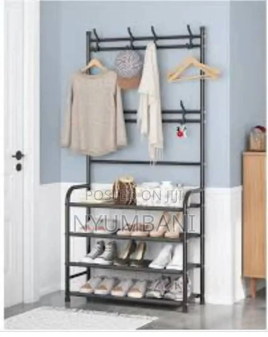 Shoe Rack and Clock Organize