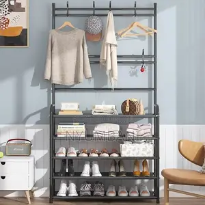 Shoe Rack and Clock Organize