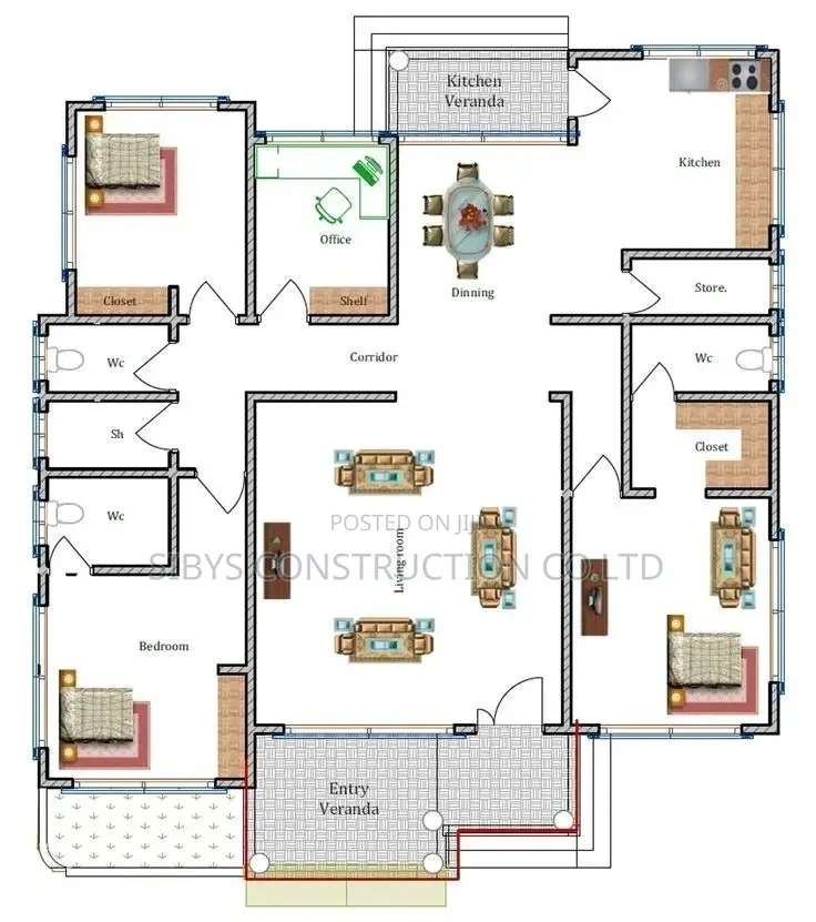 2bedrooms House Plan 2B