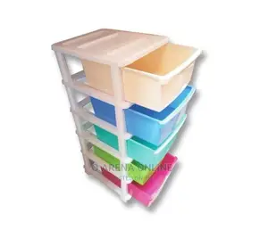 5 Tier Modern Plastic Laundry Basket Storage-Multicolor