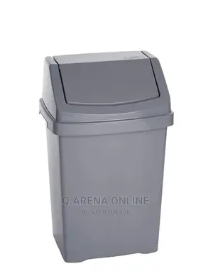 50L Plastic Swing Lid Wastebin - Grey