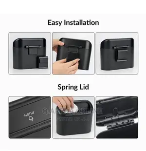 2pcs Portable Mini Car Trash Can - Black