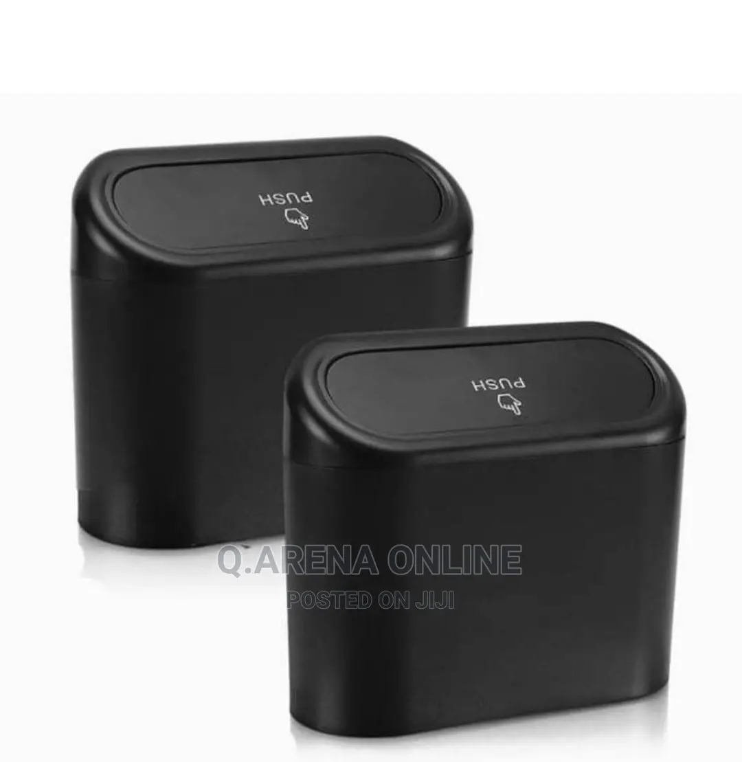 2pcs Portable Mini Car Trash Can - Black