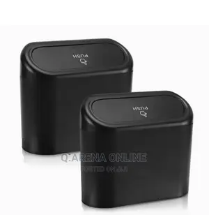 2pcs Portable Mini Car Trash Can - Black
