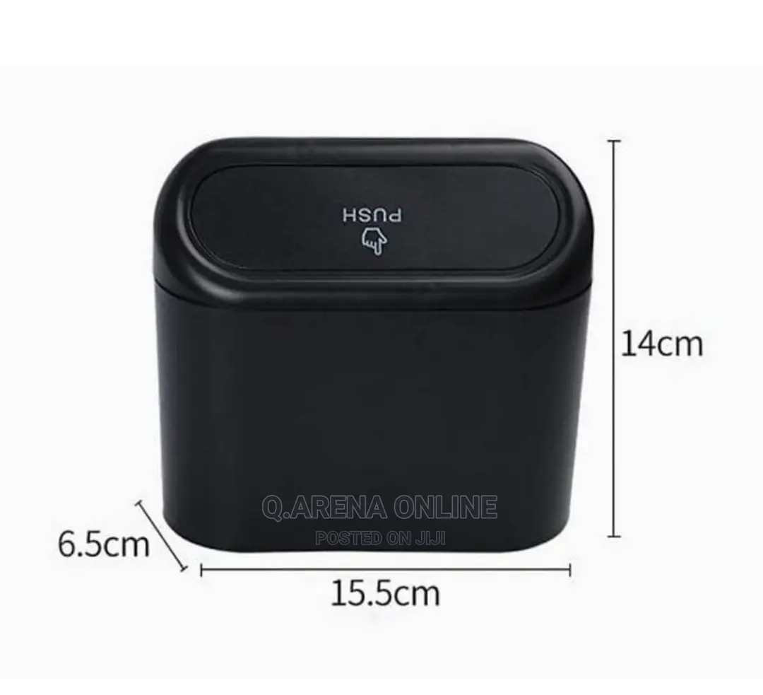 2pcs Portable Mini Car Trash Can - Black