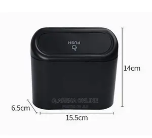 2pcs Portable Mini Car Trash Can - Black