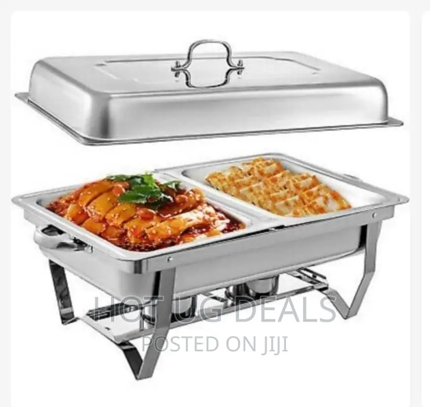 11L Stainless Steel Double Chafing Dish Food Warmer- Silver