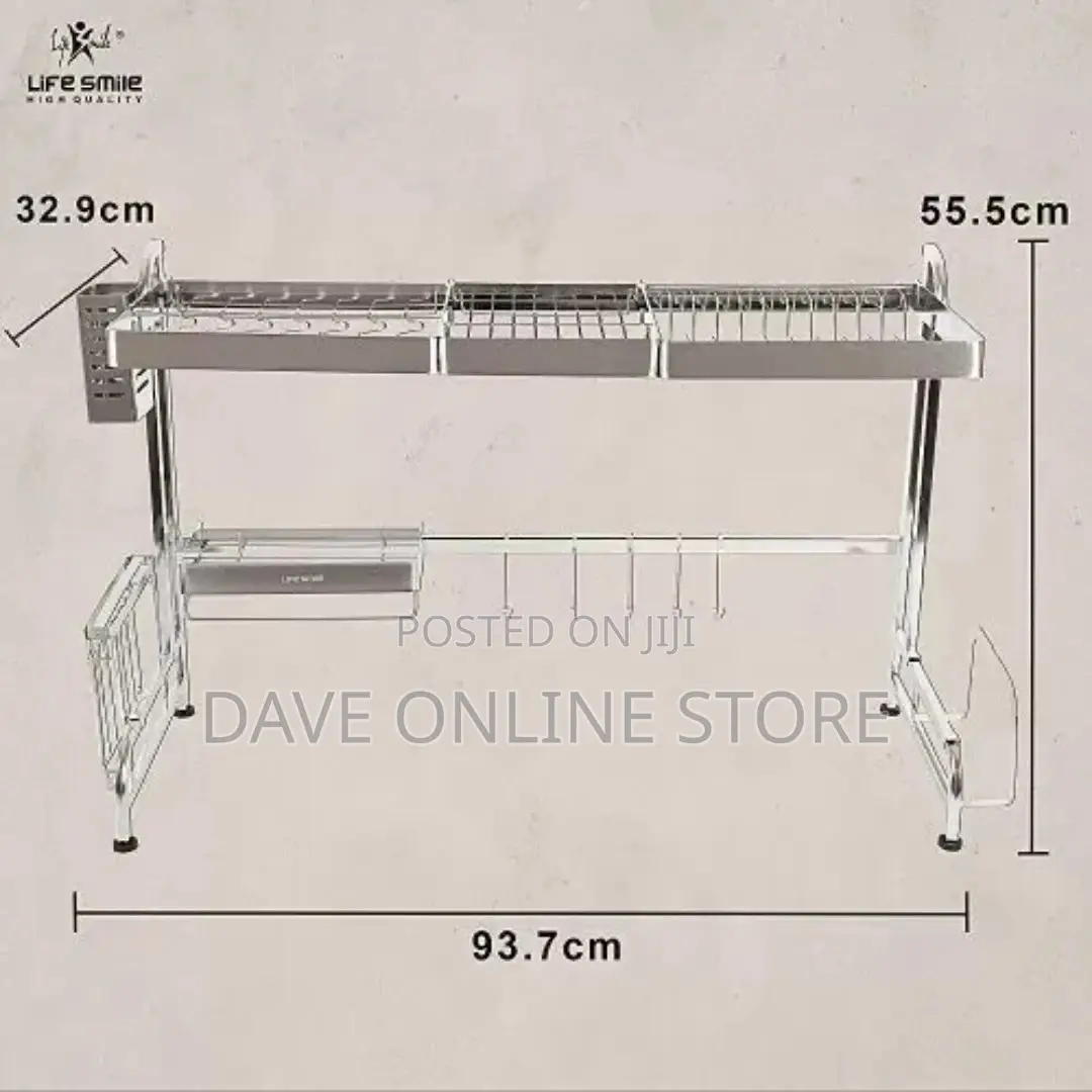 Over Sink Dish Drying Rack, 2 Tier Stainless Steel Rack
