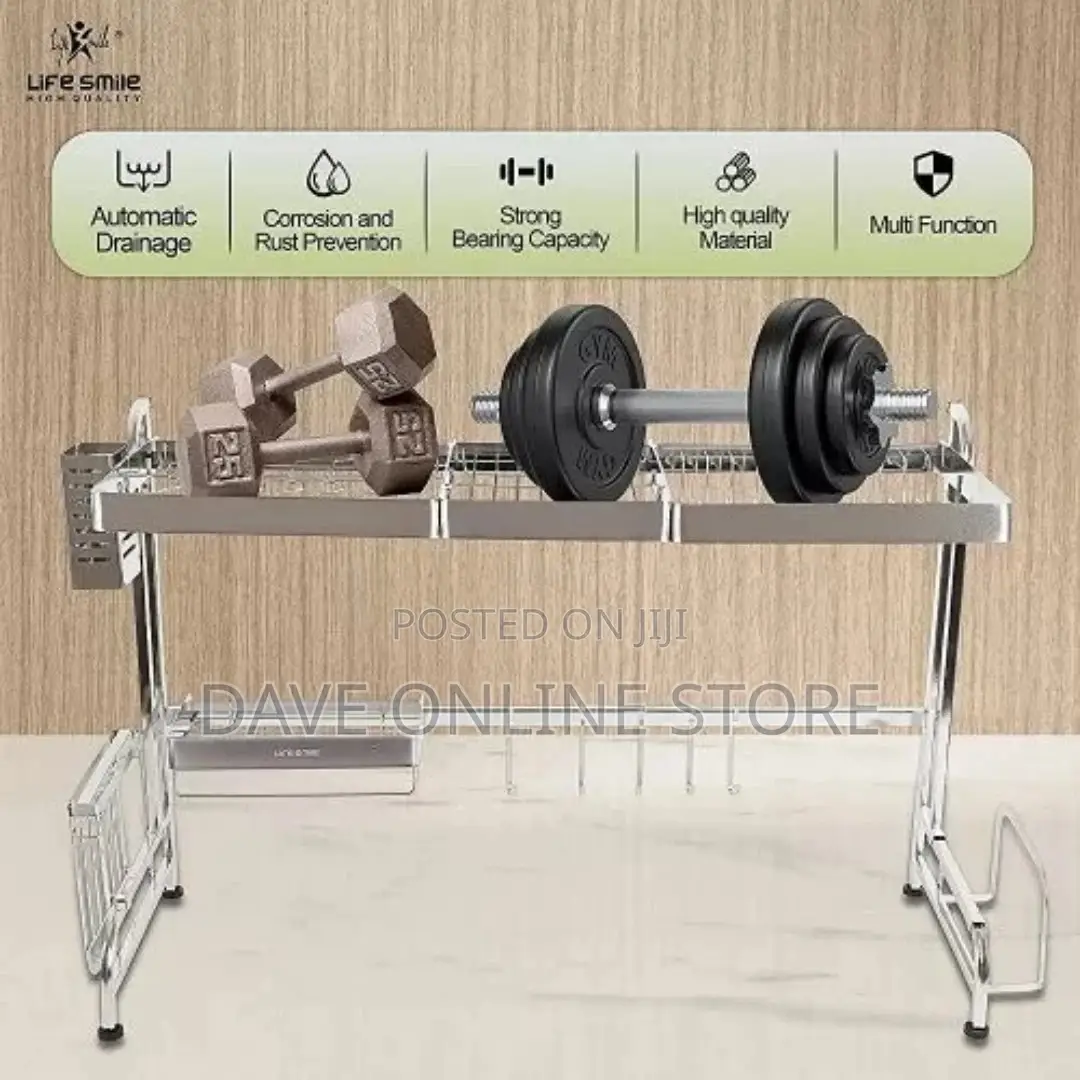 Over Sink Dish Drying Rack, 2 Tier Stainless Steel Rack