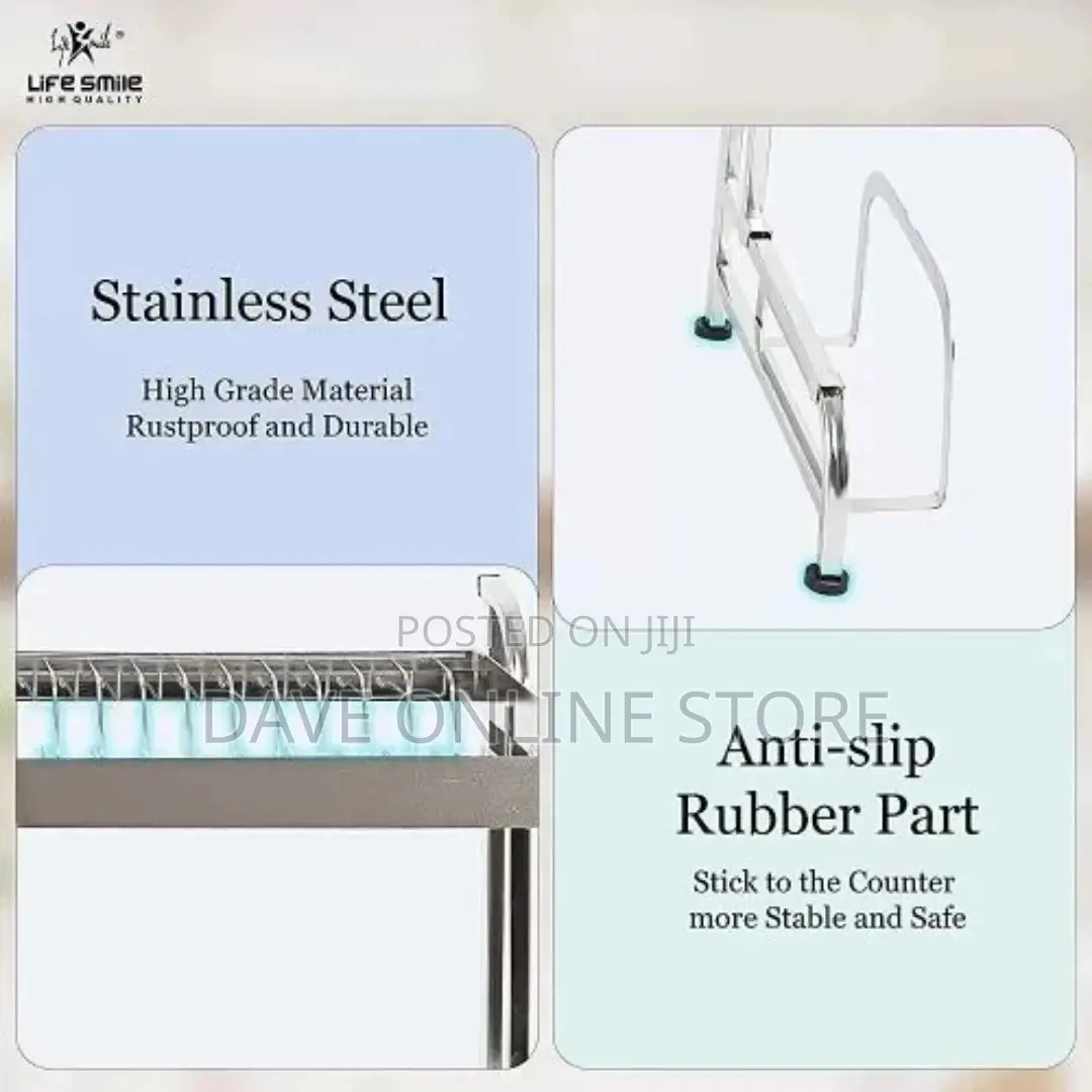 Over Sink Dish Drying Rack, 2 Tier Stainless Steel Rack