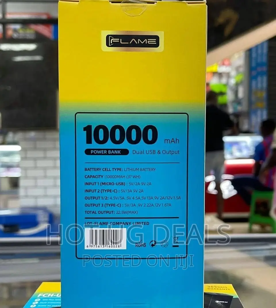 Dual USB Powerbank Fast Charging 10000mah- Black