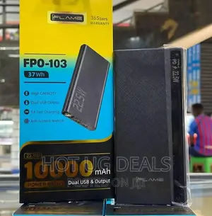 Dual USB Powerbank Fast Charging 10000mah- Black