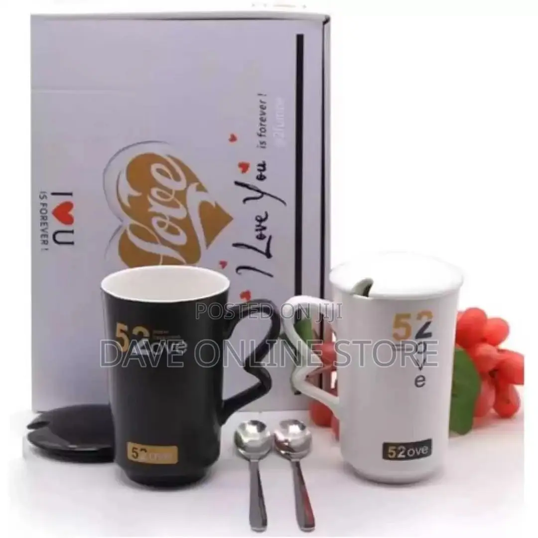 Breakfast Tea Cups Gift Set, 2pcs – White, Black