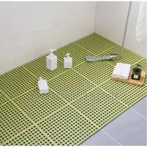 4pcs Interlocking Non Slip Bathroom Floor Tiles Rubber Mat