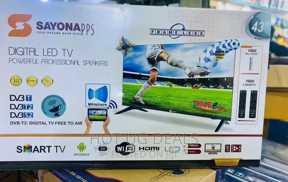 43inch Sayona Smart Frameless Andriod Tv - Black