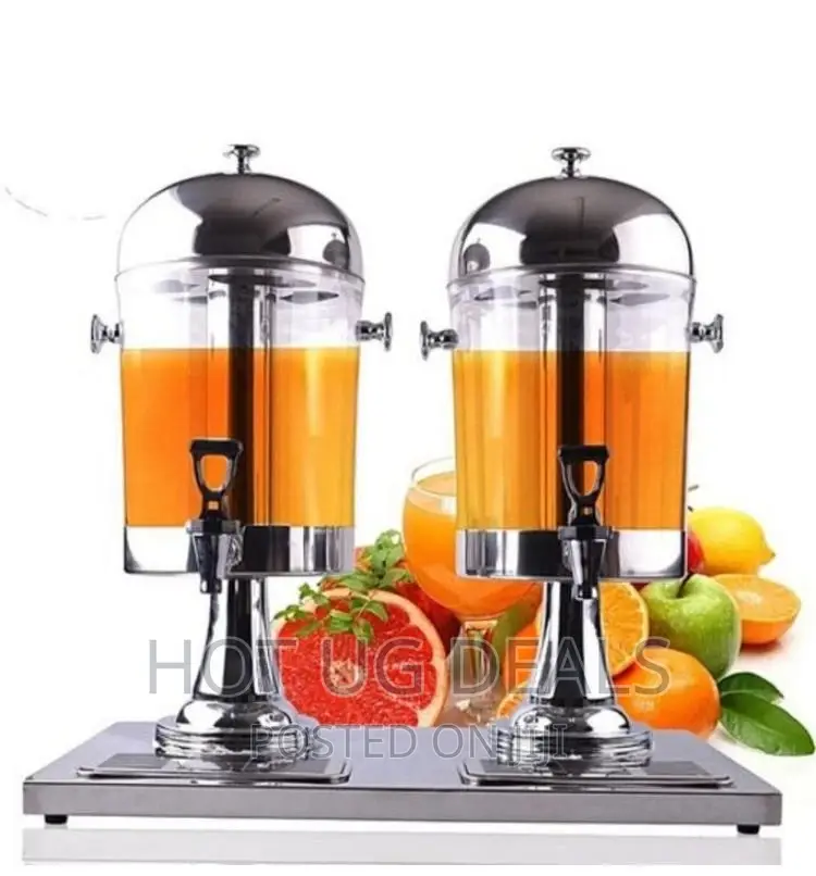 16L Double Tank Water, Juice Dispenser Can - Silver